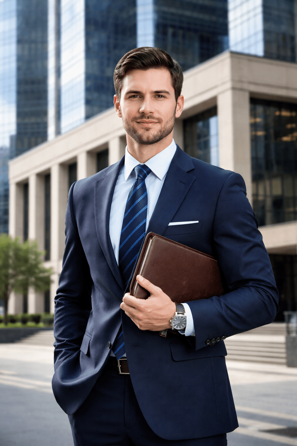 Attorney portrait in home office